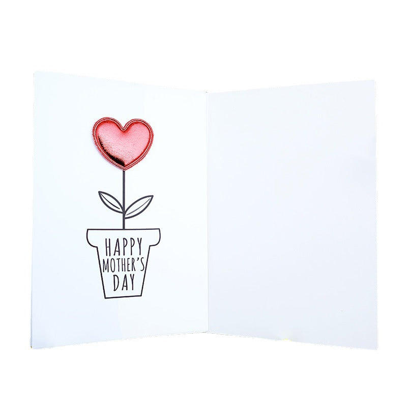 Wholesale of 10pcs/packDIY Leather Love Three-dimensional I Love You Mother's Day Card